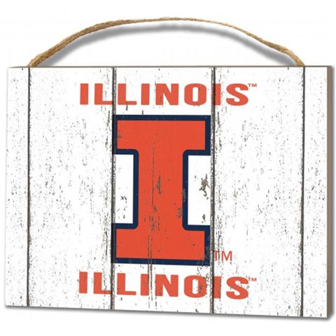 Illinois Fighting Illini Small Plaque Weathered Logo