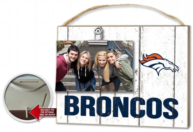 Denver Broncos Clip It Weathered Logo Photo Frame