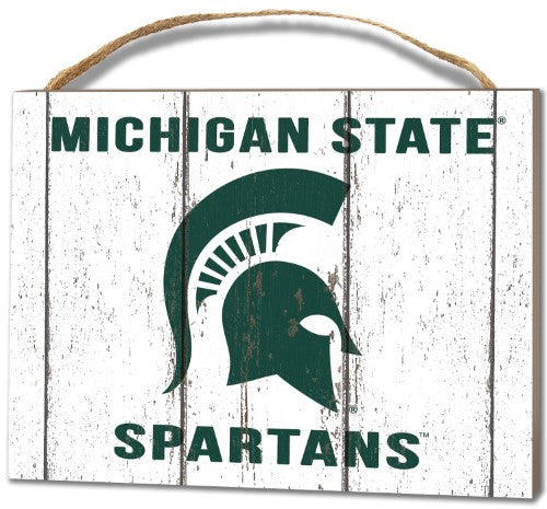 Michigan State Spartans Small Plaque Weathered Logo