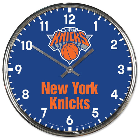 New York Knicks Clock Round Wall Style Chrome Periodic Restock