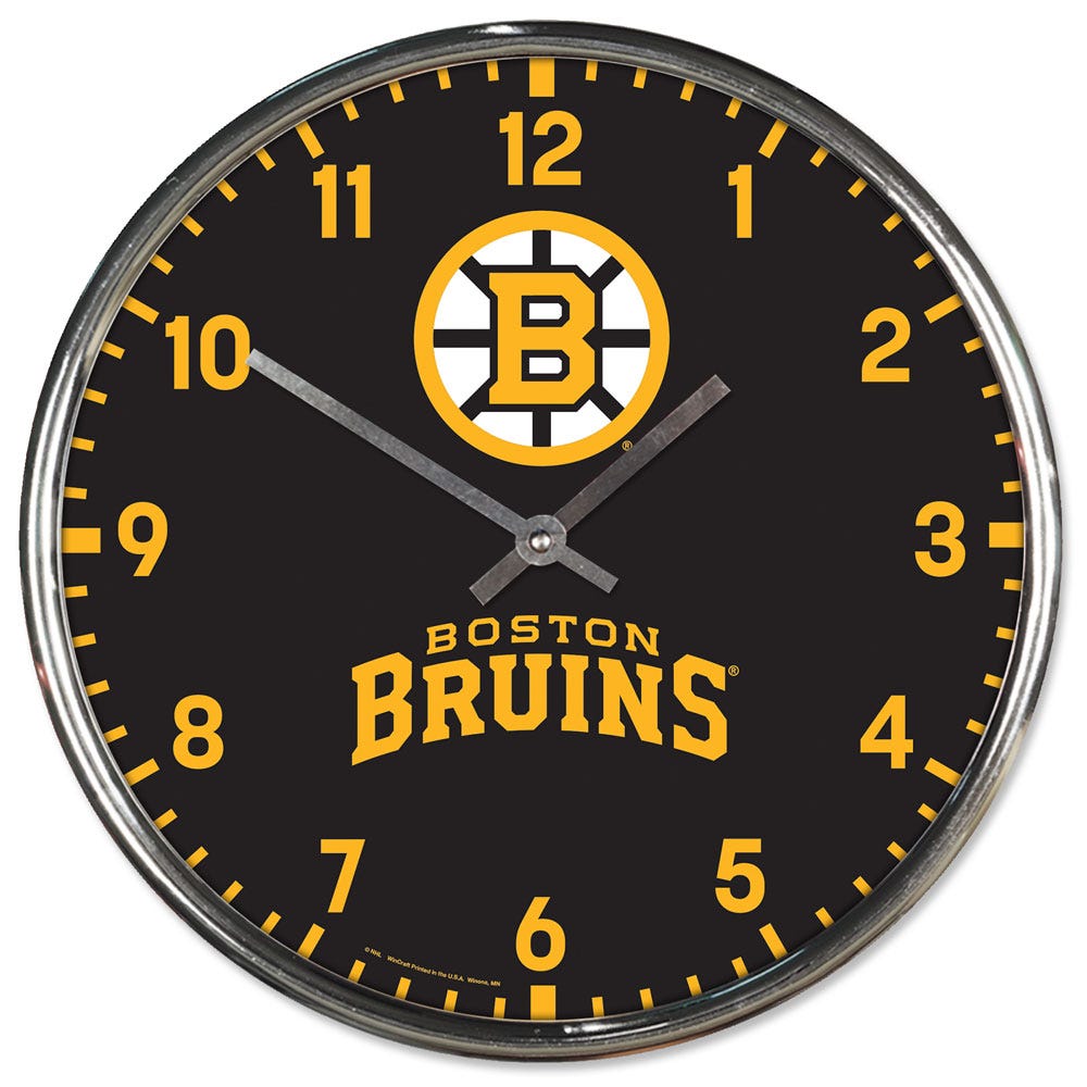 Boston Bruins Round Chrome Wall Clock Periodic Restock