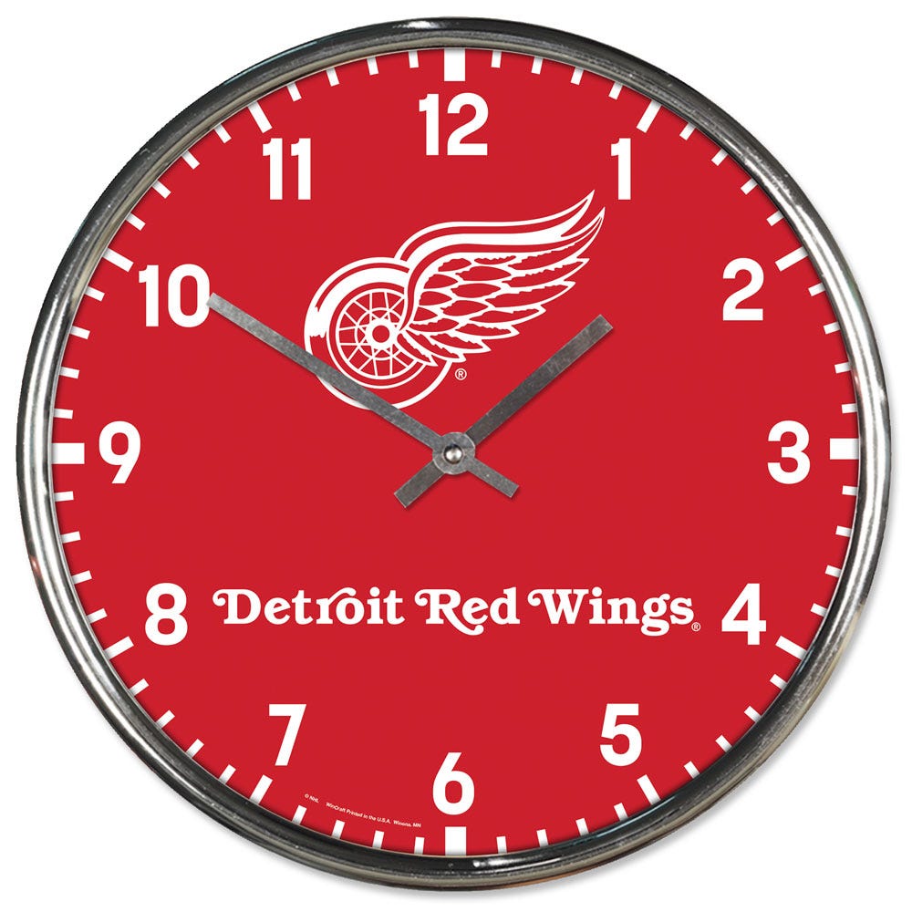 Detroit Red Wings Round Chrome Wall Clock Periodic Restock