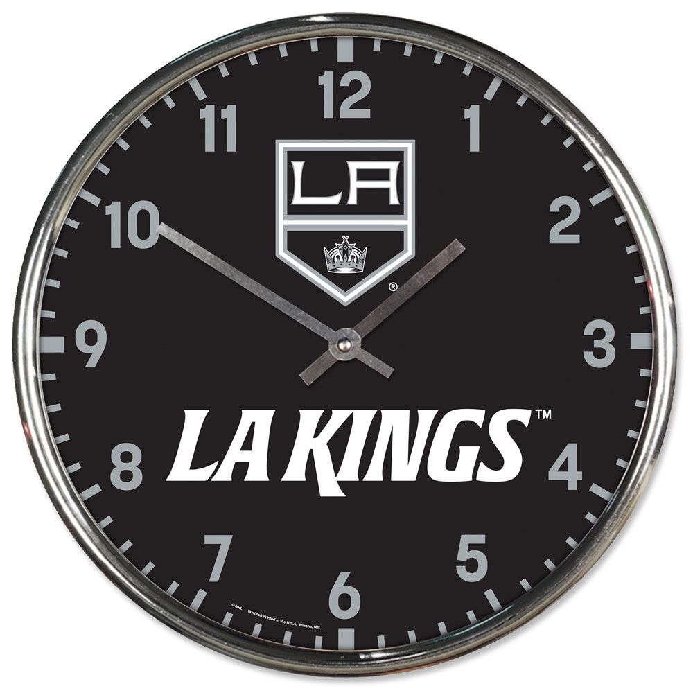 Los Angeles Kings Clock Round Wall Style Chrome