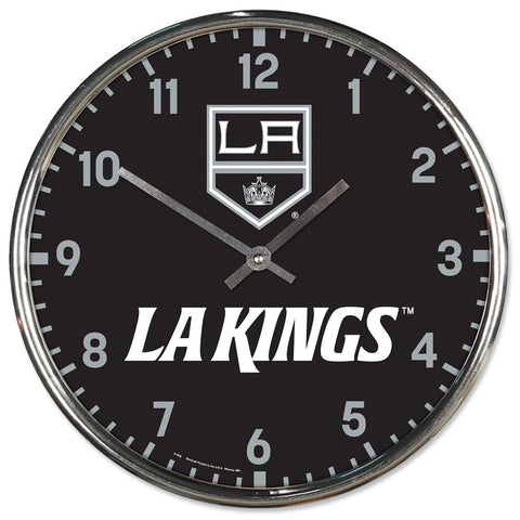 Los Angeles Kings Clock Round Wall Style Chrome
