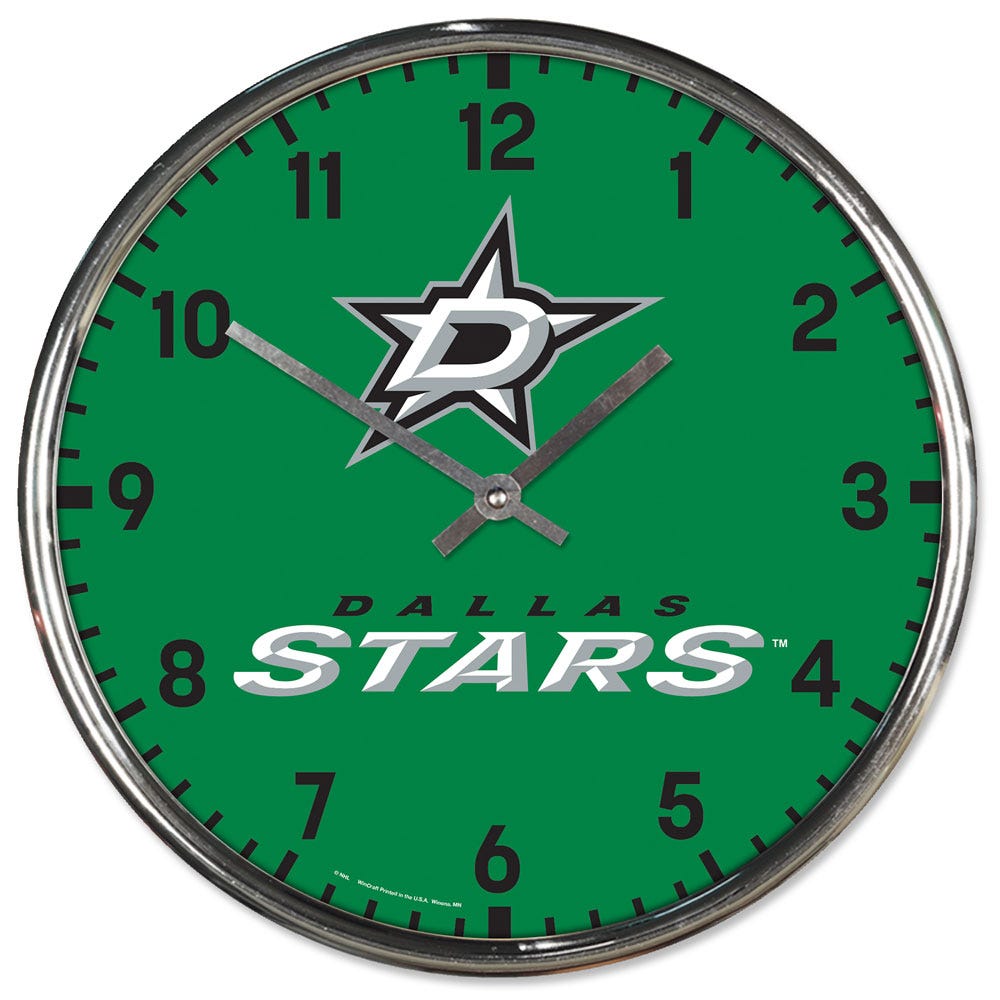 Dallas Stars Round Chrome Wall Clock Periodic Restock