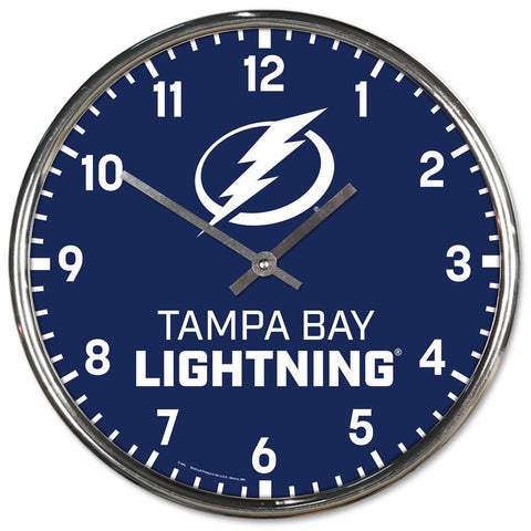Tampa Bay Lightning Clock Round Wall Style Chrome Periodic Restock