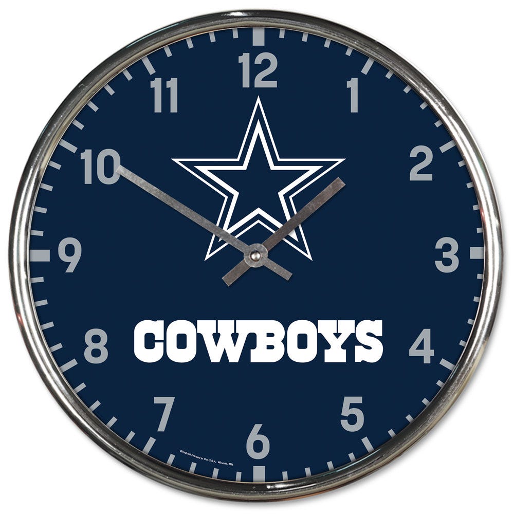 Dallas Cowboys Round Chrome Wall Clock Periodic Restock