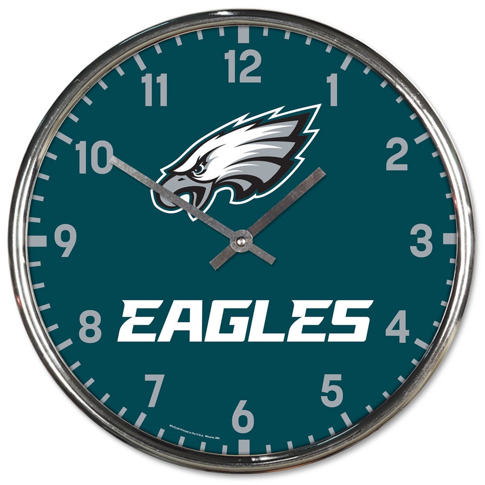 Philadelphia Eagles Round Chrome Wall Clock Periodic Restock