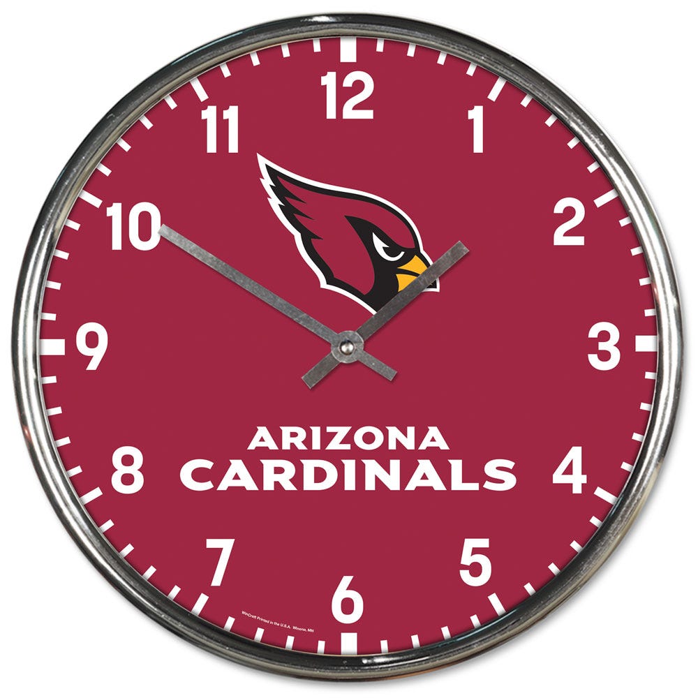 Arizona Cardinals Round Chrome Wall Clock Periodic Restock