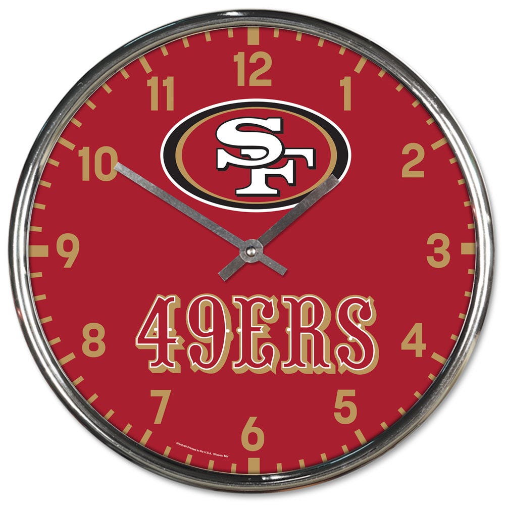 San Francisco 49ers Round Chrome Wall Clock Periodic Restock