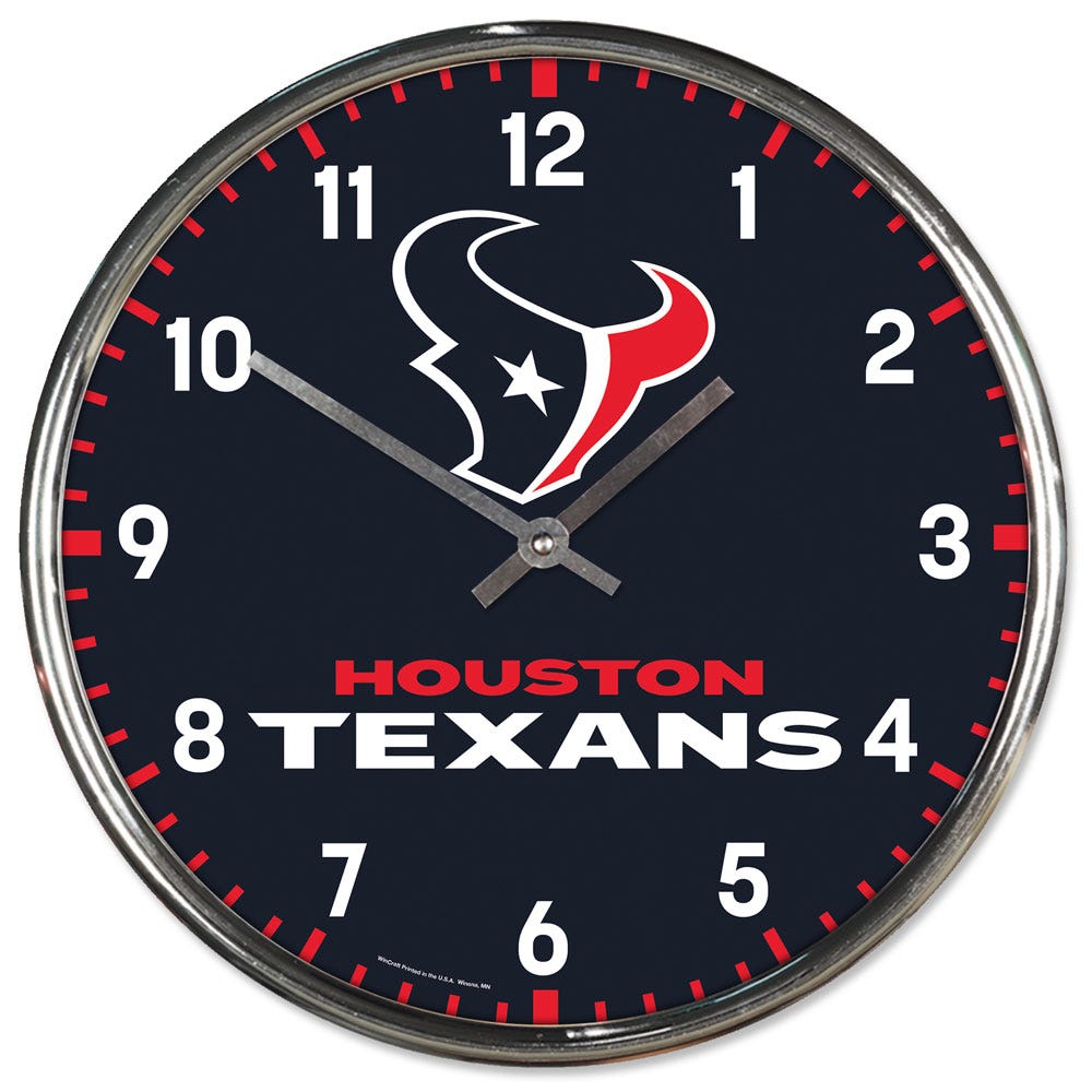 Houston Texans Round Chrome Wall Clock Periodic Restock