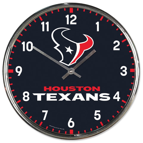 Houston Texans Round Chrome Wall Clock Periodic Restock