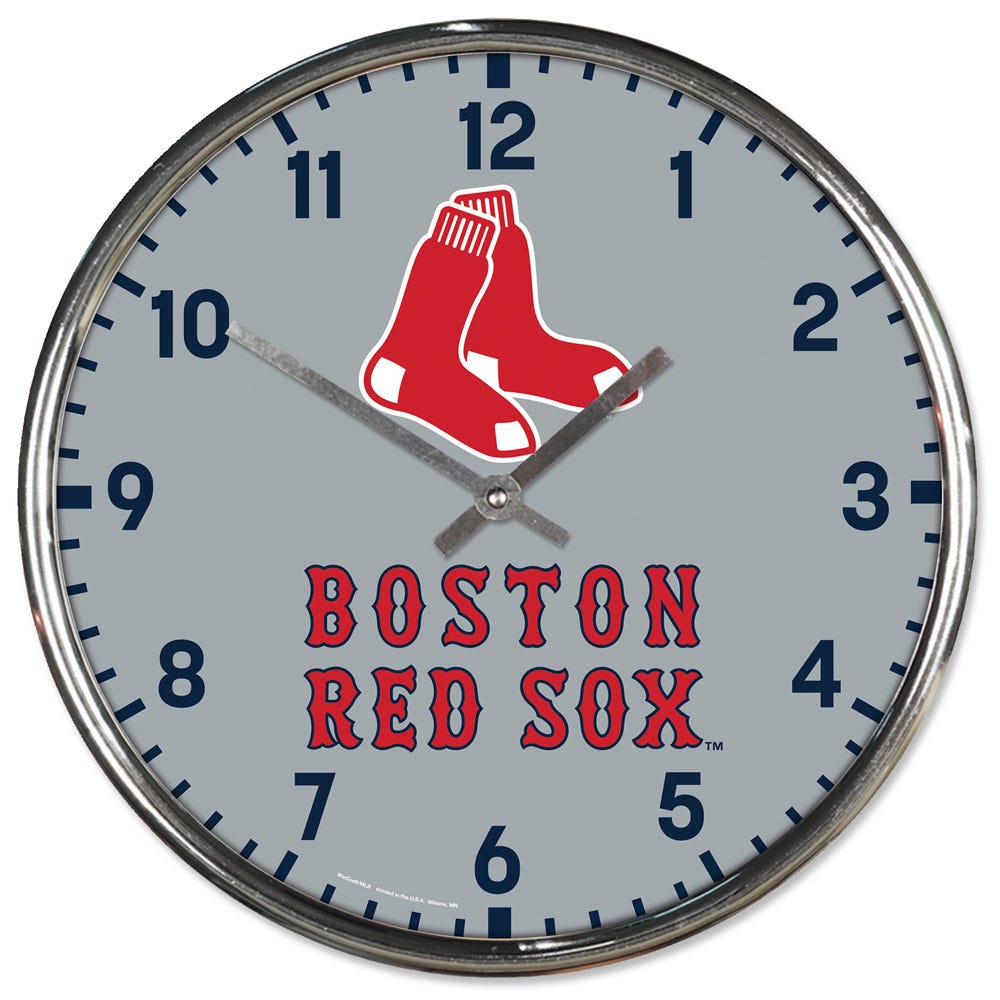 Boston Red Sox Round Chrome Wall Clock Periodic Restock