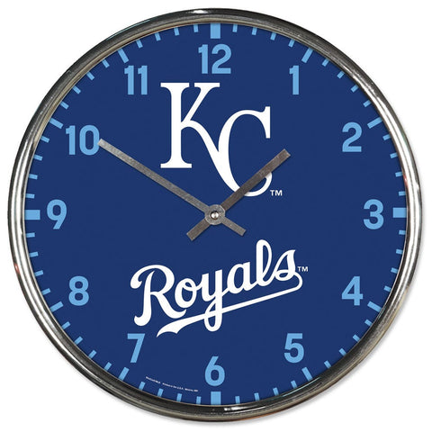 Kansas City Royals Clock Round Wall Style Chrome Periodic Restock