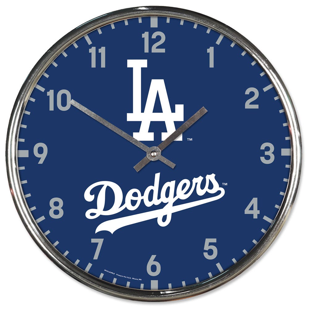 Los Angeles Dodgers Round Chrome Wall Clock Periodic Restock