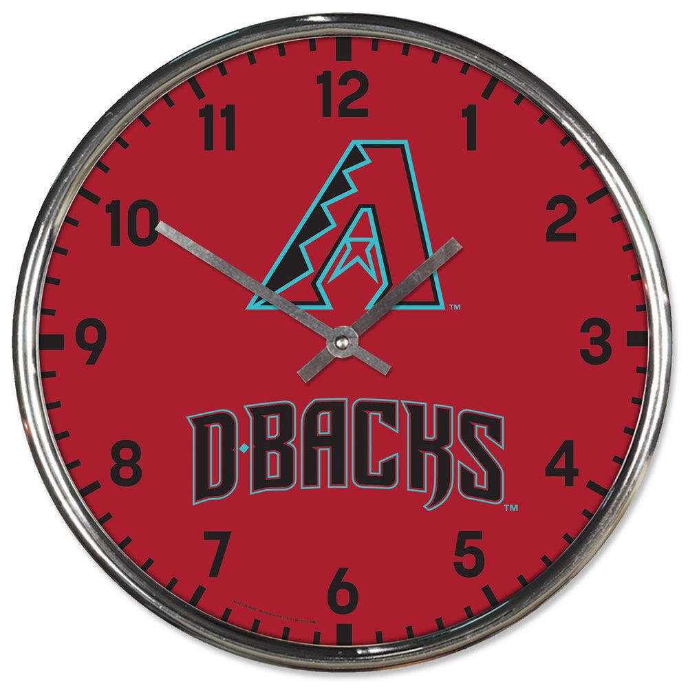 Arizona Diamondbacks Clock Round Wall Style Chrome Periodic Restock