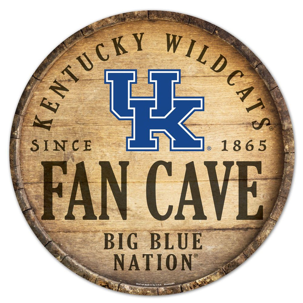 Kentucky Wildcats Sign Wood 14 Inch Round Barrel Top Design Special Order