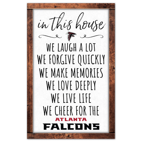 Atlanta Falcons Sign 11x17 Wood In This House