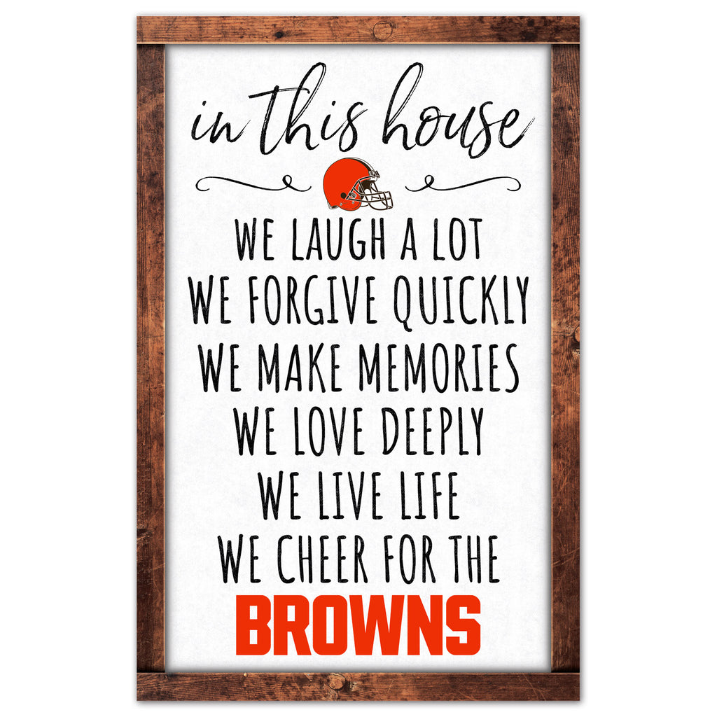 Cleveland Browns Sign 11x17 Wood In This House
