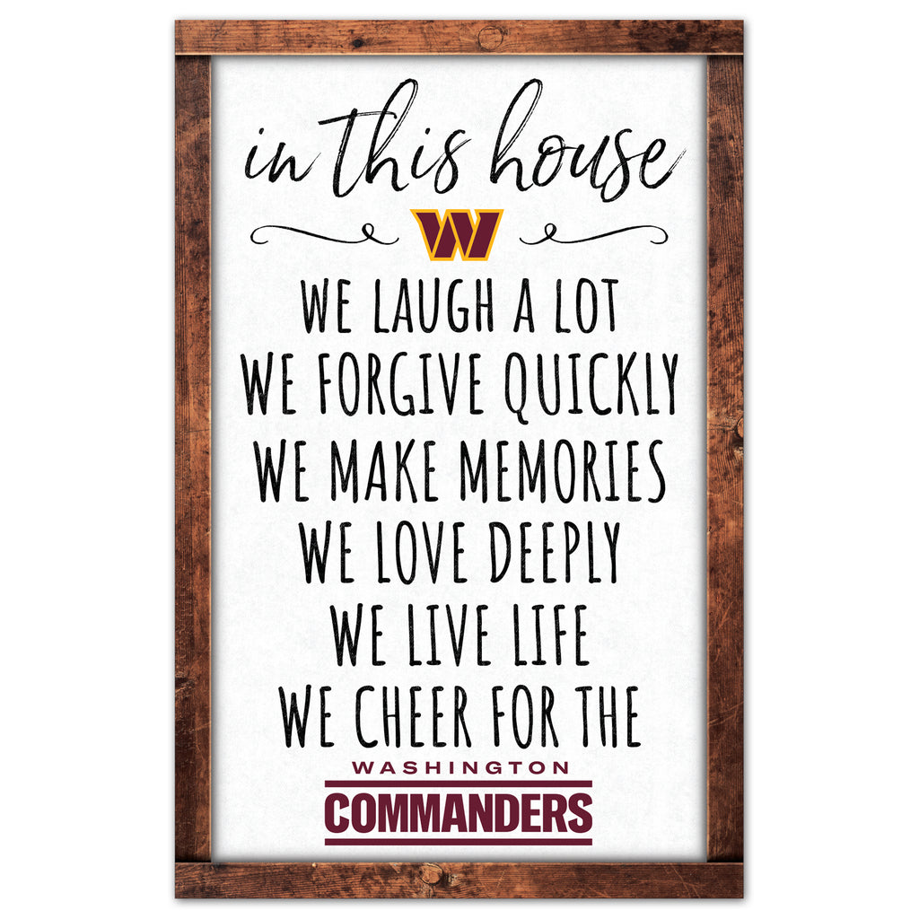 Washington Huskies Commanders Sign 11x17 Wood In This House