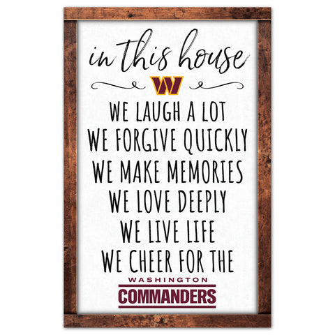 Washington Huskies Commanders Sign 11x17 Wood In This House