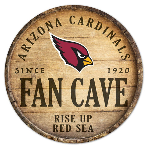 Arizona Cardinals Sign Wood 14 Inch Round Barrel Top Design