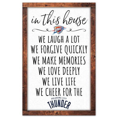 Oklahoma City Thunder Sign 11x17 Wood In This House
