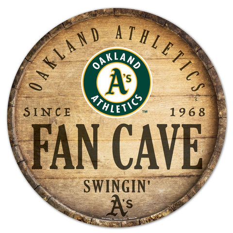 Oakland Athletics Sign Wood 14 Inch Round Barrel Top Design Special Order