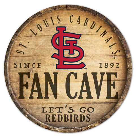 St. Louis Cardinals Sign Wood 14 Inch Round Barrel Top Design
