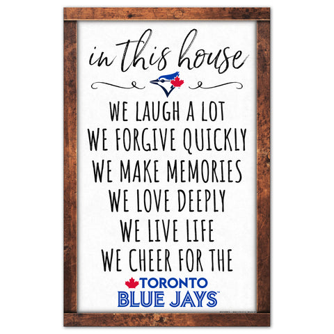 Toronto Blue Jays Sign 11x17 Wood In This House