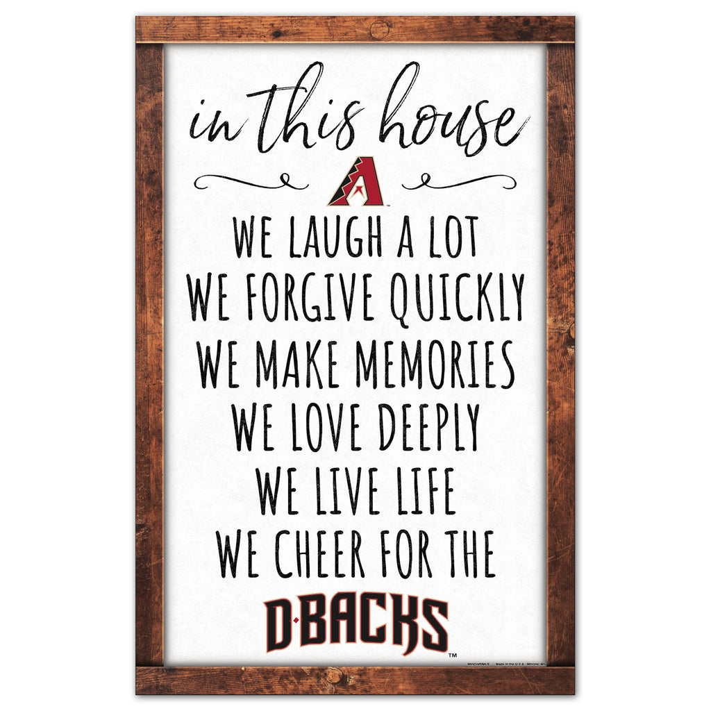 Arizona Diamondbacks Sign 11x17 Wood In This House