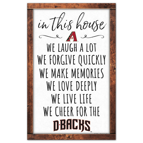 Arizona Diamondbacks Sign 11x17 Wood In This House