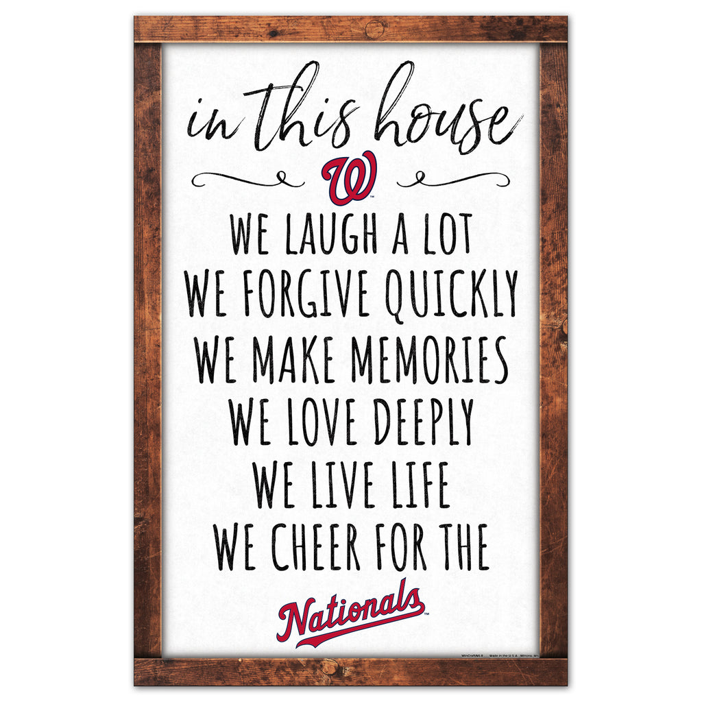 Washington Nationals Sign 11x17 Wood In This House