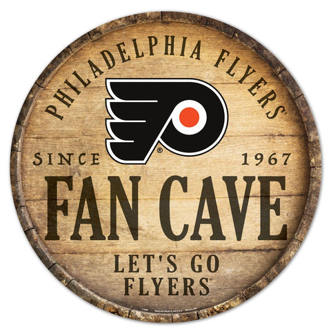 Philadelphia Flyers Sign Wood 14 Inch Round Barrel Top Design Special Order