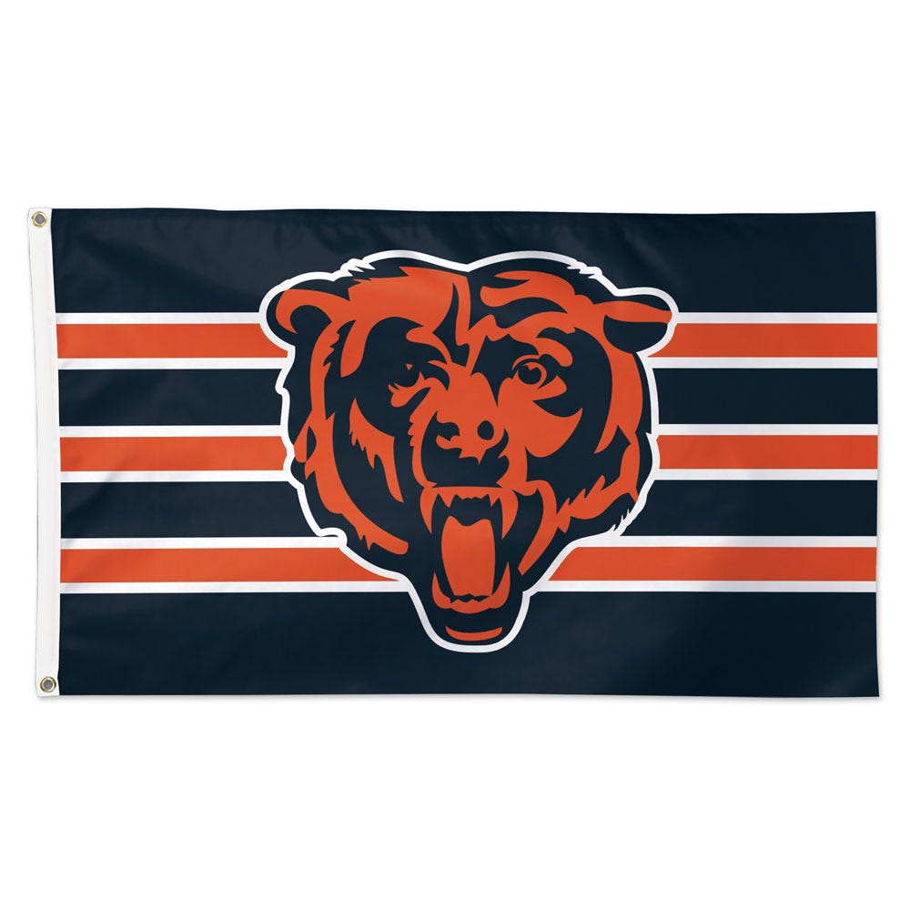 Chicago Bears Flag 3x5 Deluxe Stripes Design Special Order