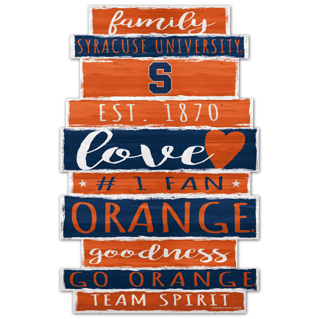 Syracuse Orangemen Sign 11x17 Wood Family Word