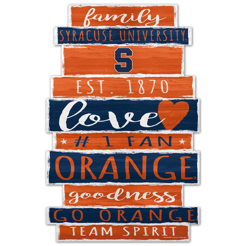 Syracuse Orangemen Sign 11x17 Wood Family Word