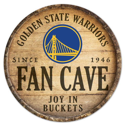 Golden State Warriors Sign Wood 14 Inch Round Barrel Top Design Special Order