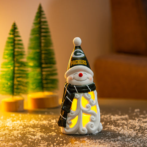 Green Bay Packers s Statue 8 Inch LED Snowman