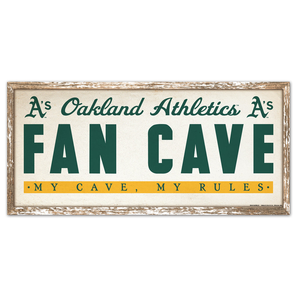 Oakland Athletics Sign 8x17 Wood Fan Cave