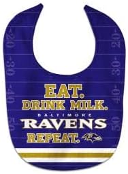 Baltimore Ravens Baby Bib All Pro Style Eat Drink Milk Design