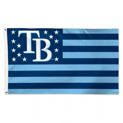 Tampa Bay Rays Flag 3x5 Deluxe Style Stars and Stripes Design Special Order