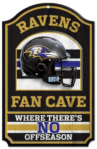 Baltimore Ravens Sign 11x17 Wood Fan Cave Design