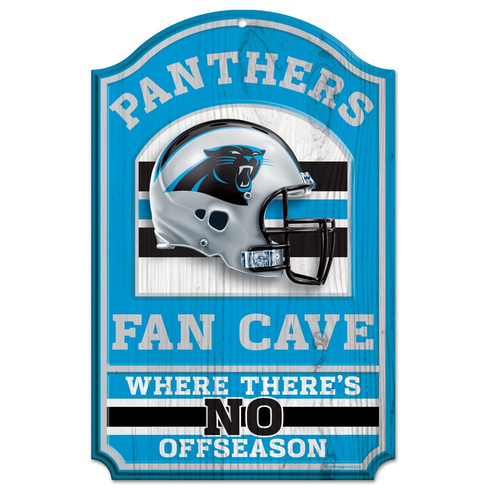 Carolina Panthers Sign 11x17 Wood Fan Cave Design