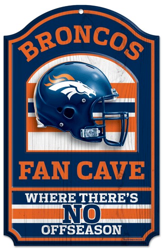Denver Broncos Sign 11x17 Wood Fan Cave Design