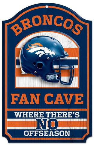 Denver Broncos Sign 11x17 Wood Fan Cave Design