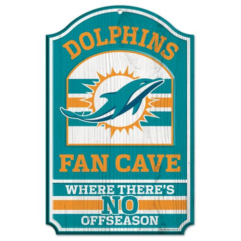 Miami Dolphins Sign 11x17 Wood Fan Cave Design