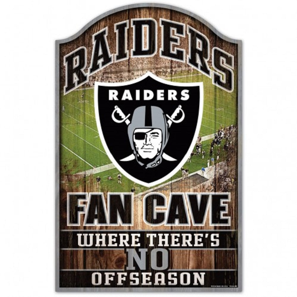 Las Vegas Raiders Sign 11x17 Wood Fan Cave Design