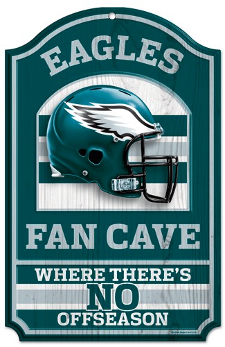 Philadelphia Eagles Sign 11x17 Wood Fan Cave Design