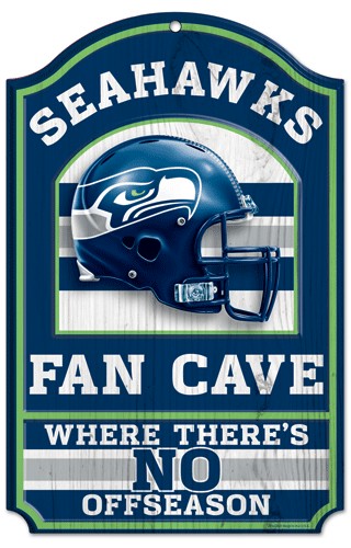 Seattle Seahawks Sign 11x17 Wood Fan Cave Design
